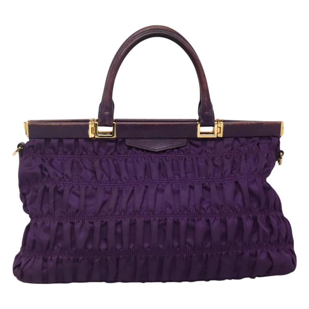PRADA Hand Bag Nylon 2way Purple Auth 112537 - Picture 2 of 16